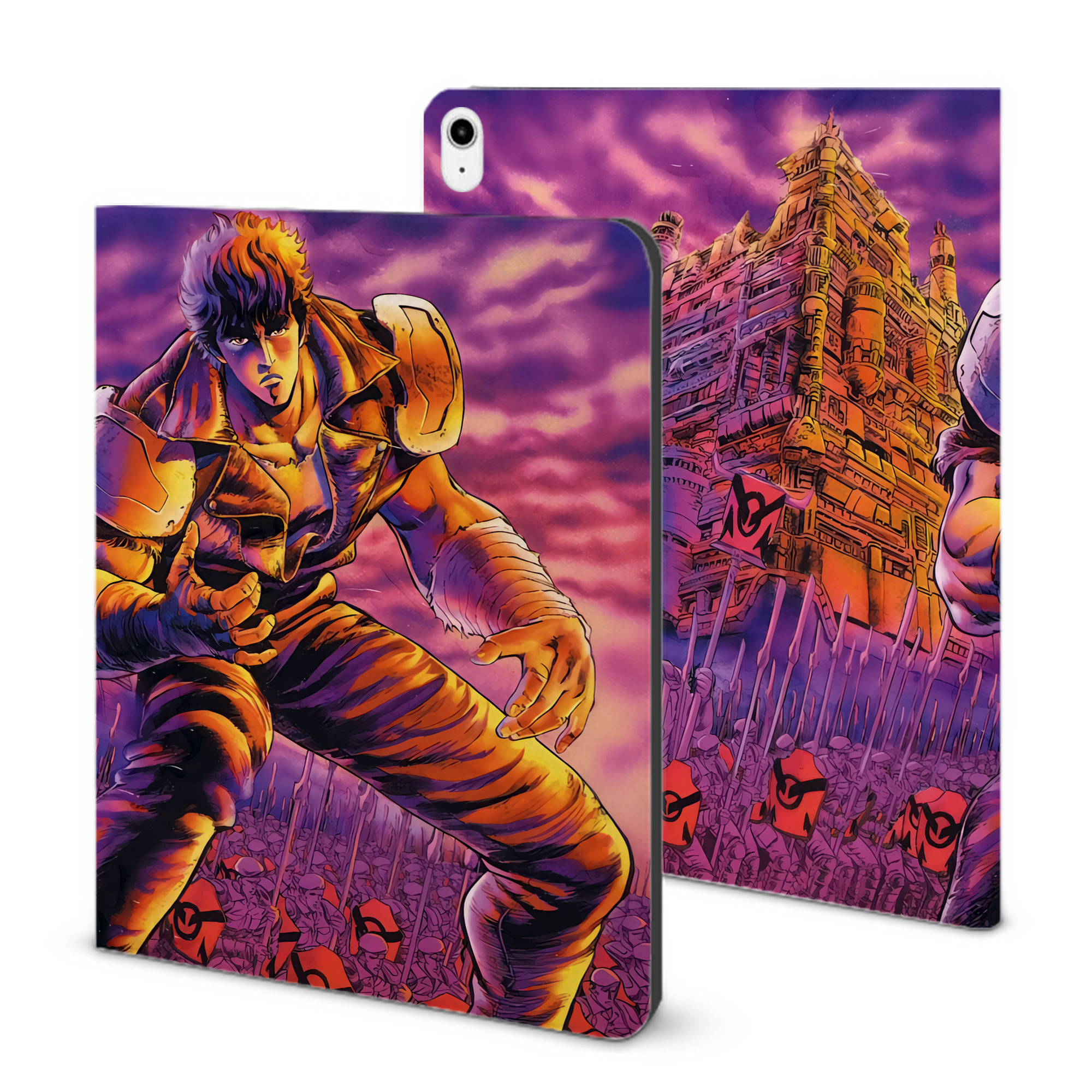 （画像用） 北斗の拳 Fist of the North Star IPadケース ペンホルダー付き ブックスタイルデザイン
